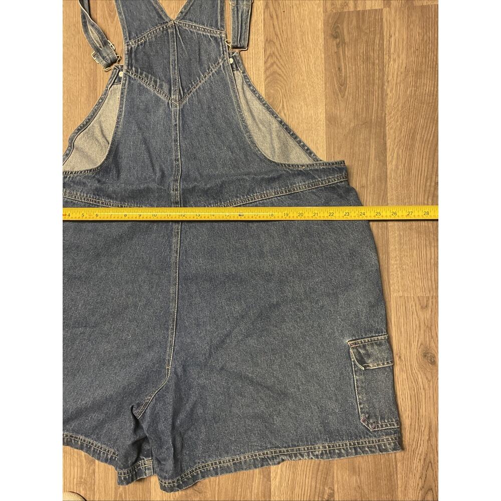 90s Looney Tunes Tweety Bird Denim Overalls Shorts Shortalls Plus 22W 24W - Picture 11 of 12